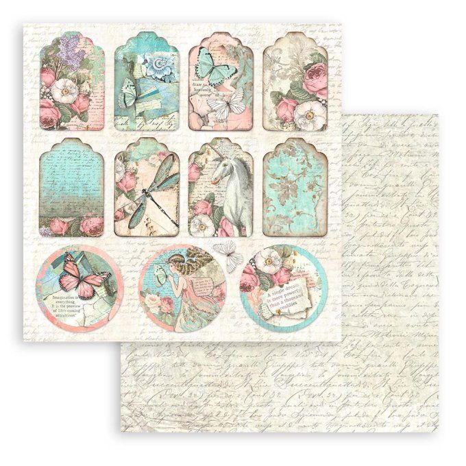 Papier scrapbooking, 20x20cm, Wonderland  - Stamperia