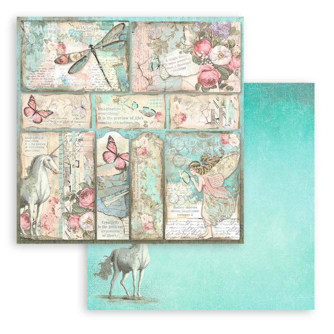 Papier scrapbooking, 20x20cm, Wonderland  - Stamperia