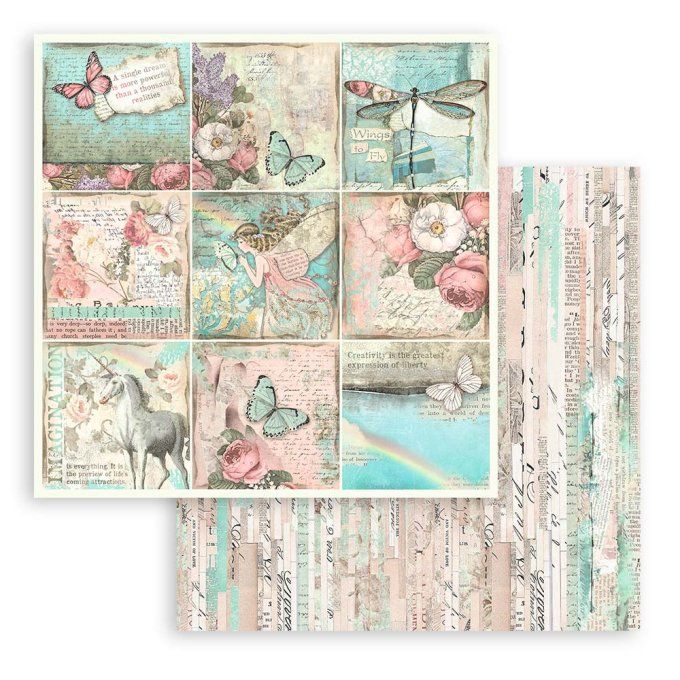 Papier scrapbooking, 20x20cm, Wonderland  - Stamperia