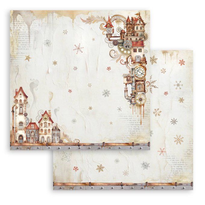 Papier scrapbooking, 20x20cm, Gear up for christmas