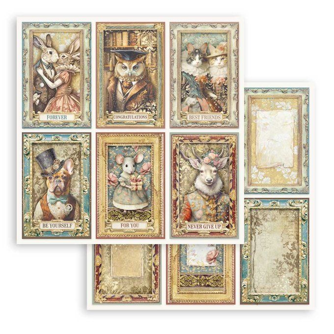 Papier scrapbooking, 20x20cm, Alterego - Stamperia - 10 feuilles