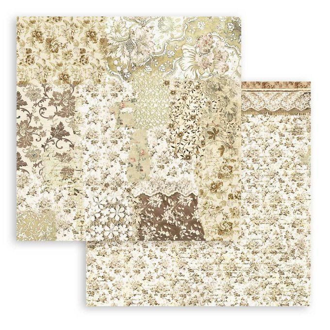 Papier scrapbooking, 20x20cm, Old lace - Stamperia - 10 feuilles