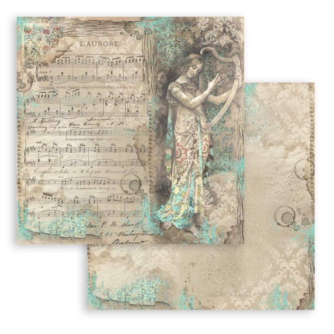 Papier scrapbooking, 20x20cm, Music - Stamperia - 10 feuilles