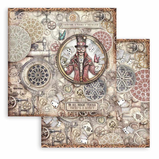 Papier scrapbooking, 20x20cm, Master of magic - Stamperia - 10 feuilles