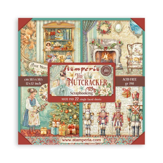 Collection The Nutcrackers, 30x30cm - 22 feuilles motif recto - Stamperia - 190g