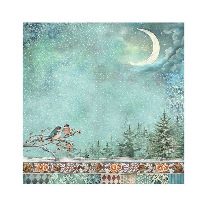 4 tissus polyester, collection : The Nutcracker - Stamperia - dimension : 30x30cm