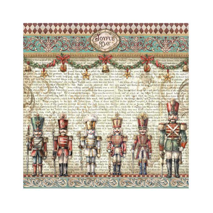 4 tissus polyester, collection : The Nutcracker - Stamperia - dimension : 30x30cm