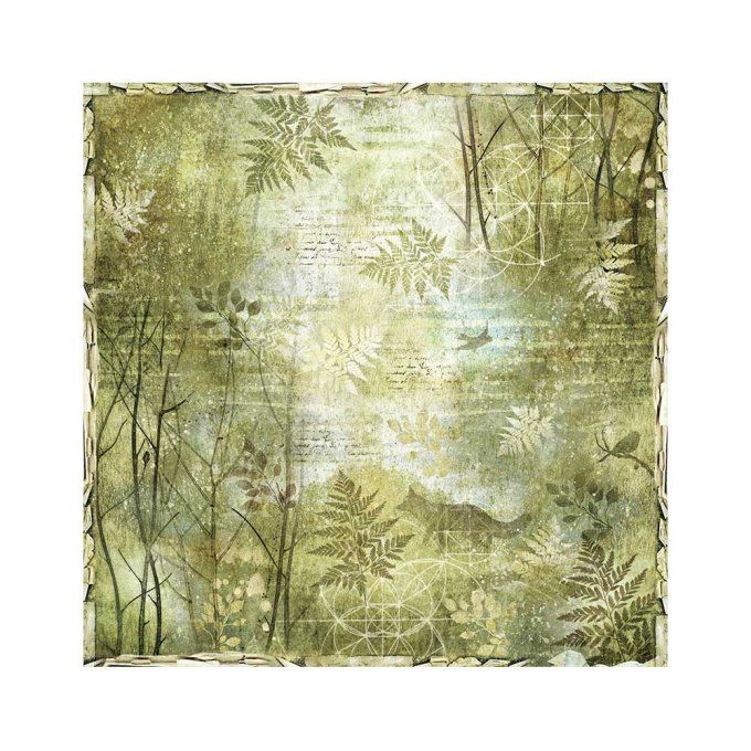 4 tissus polyester, collection : Forest - Stamperia - dimension : 30x30cm