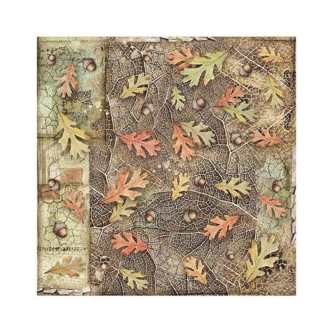 4 tissus polyester, collection : Forest - Stamperia - dimension : 30x30cm