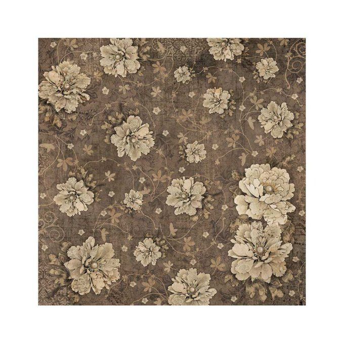 4 tissus polyester, collection : Old lace - Stamperia - dimension : 30x30cm 