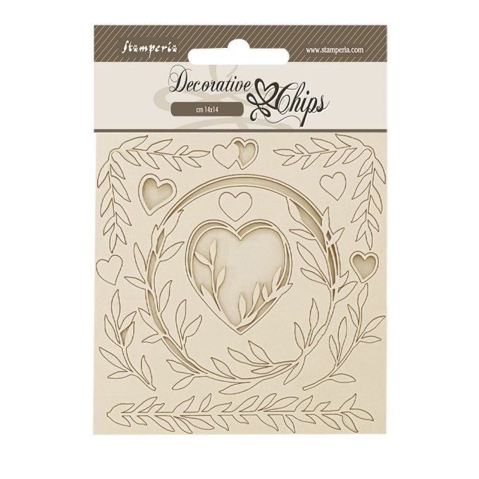 Stamperia, planche de chipboards - dimension 14x14cm - Romance Forever