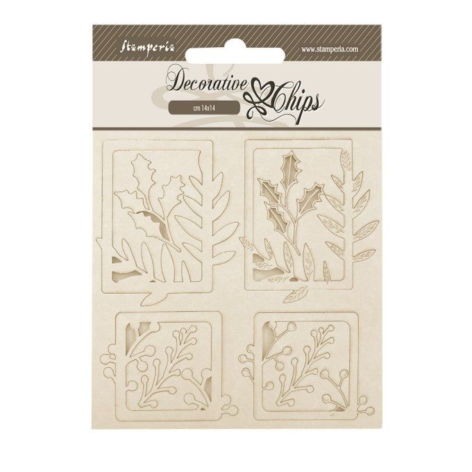 Stamperia, planche de chipboards - dimension 14x14cm - Gear up for christmas 