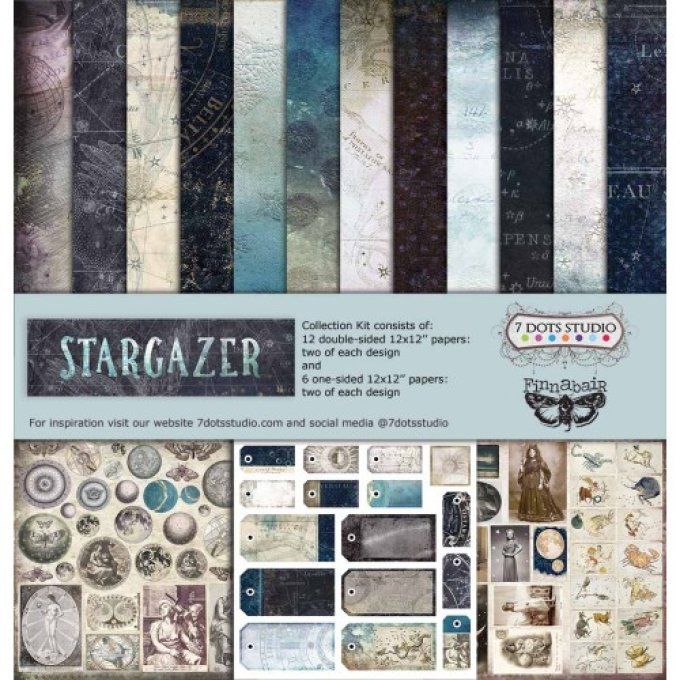 18 feuilles, 7 dots/Finnabair - format 30x30cm, collection : Stargazer