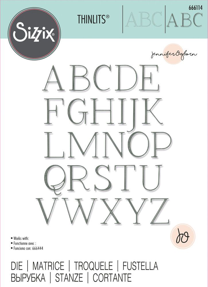 Die/matrice de découpe, Sizzix, alphabet élégant, lettres