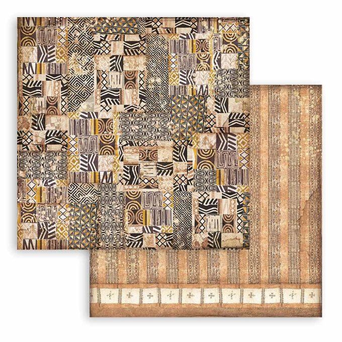 Collection Savana, background, 30x30cm - 10 feuilles motif recto verso - Stamperia - 190g