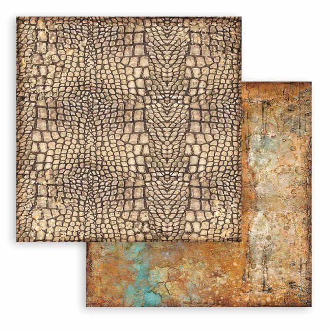 Collection Savana, background, 30x30cm - 10 feuilles motif recto verso - Stamperia - 190g