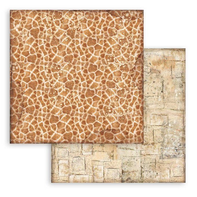 Collection Savana, background, 30x30cm - 10 feuilles motif recto verso - Stamperia - 190g