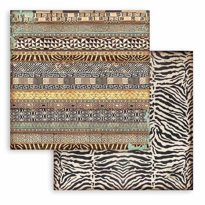 Collection Savana, background, 30x30cm - 10 feuilles motif recto verso - Stamperia - 190g