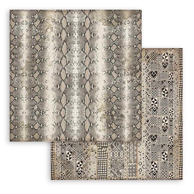 Collection Savana, background, 30x30cm - 10 feuilles motif recto verso - Stamperia - 190g