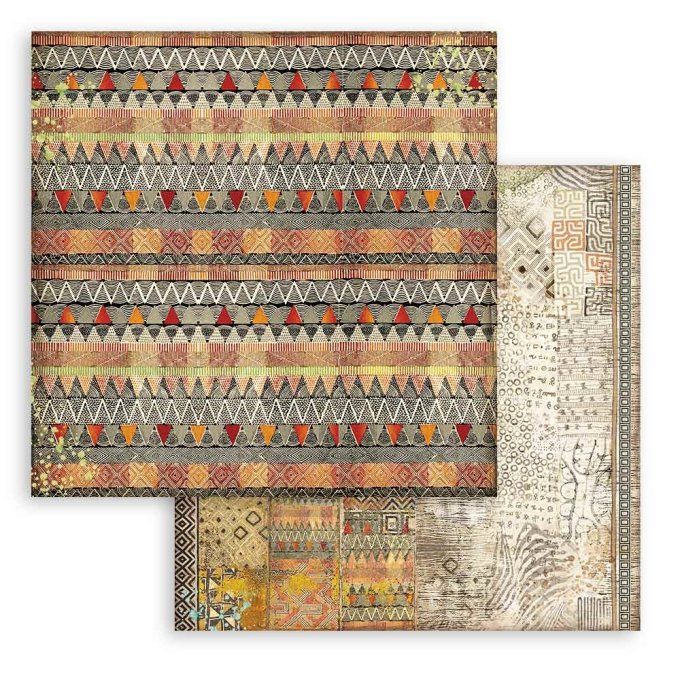 Collection Savana, background, 30x30cm - 10 feuilles motif recto verso - Stamperia - 190g