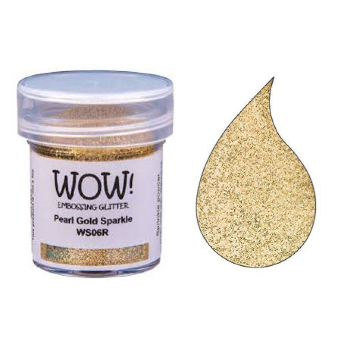 Poudre à embosser, WOW - Powder glitters, pearl gold sparkle - 15ml environ 