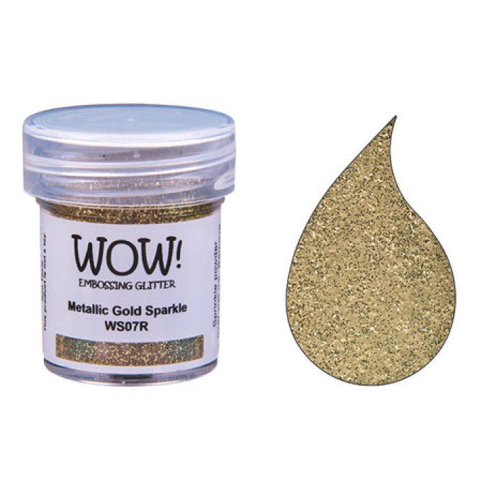 Poudre à embosser, WOW - Powder glitters, Metallic gold sparkle - 15ml environ