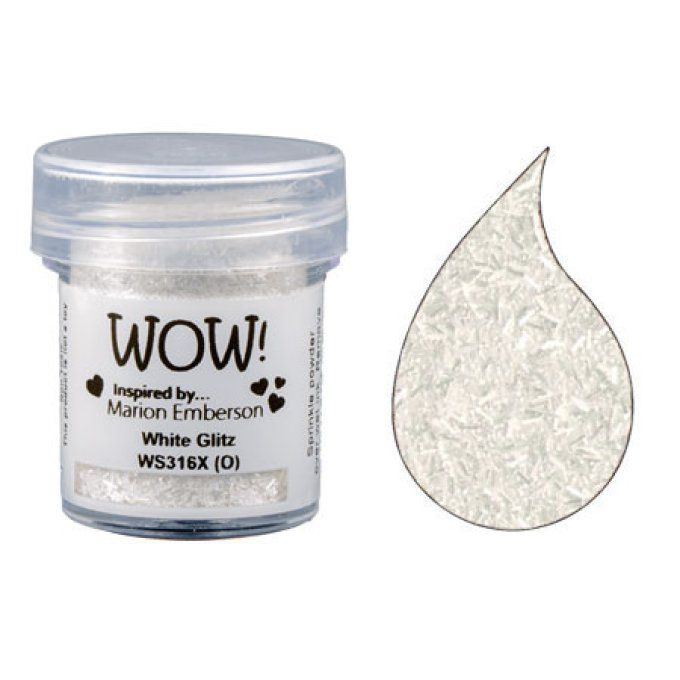 Poudre à embosser, WOW - embossing glitter, white glitz - 15ml environ 