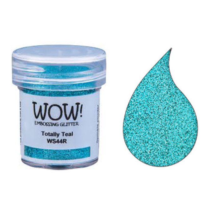 Poudre à embosser, WOW - embossing glitter, Totally teal - 15ml environ