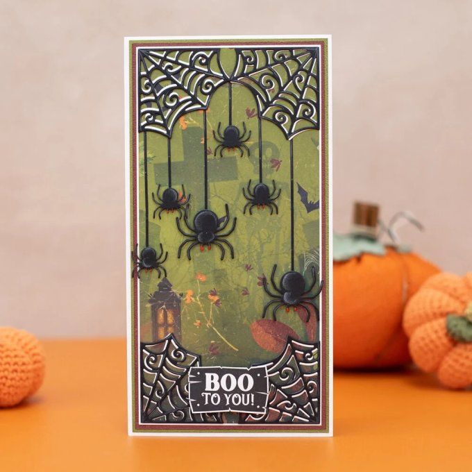 4 Dies/matrices de découpe, AALL - Crafter's companion, Vintage Halloween, Corner web and spiders